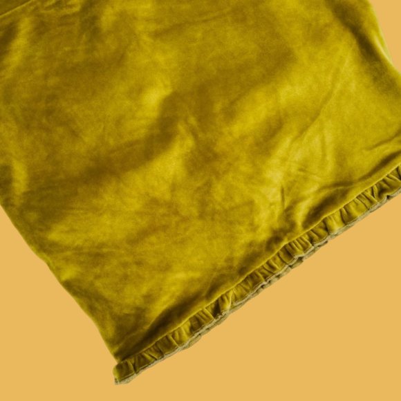 Double Zero Yellow Crushed Velvet Mini Skirt SX - Picture 4 of 4